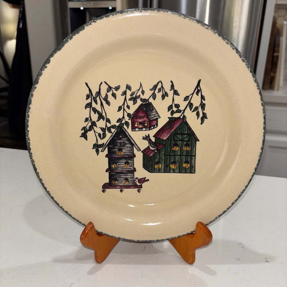 Home & Garden Party Birdhouse Stoneware 10-Inch Dinner Plate